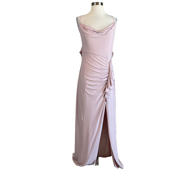 AQUA Women's Formal Dress Size 6 Pink Backless Thigh Slit Long Evening Gown - Picture 1 of 14